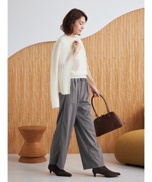 Mila Owen（ミラオーウェン）の「ウエストゴムヘリンボーンイージーパンツ（その他パンツ・レディース・グレー/ブラウン・0/00/1）」の12枚目の写真