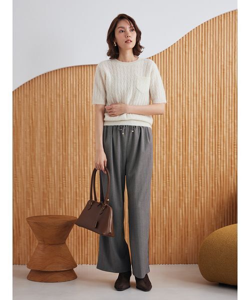 Mila Owen（ミラオーウェン）の「ウエストゴムヘリンボーンイージーパンツ（その他パンツ・レディース・グレー/ブラウン・0/00/1）」の16枚目の写真