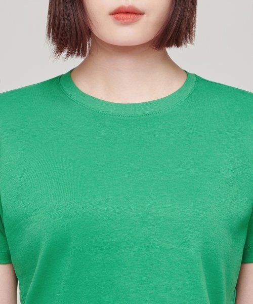 MUSINSA STANDARD WOMAN（ムシンサスタンダードウーマン）の「ウィメンズベーシッククルーネックTシャツ[グラスグリーン]（Tシャツ/カットソー・レディース・その他・SMALL/X-SMALL）」の3枚目の写真