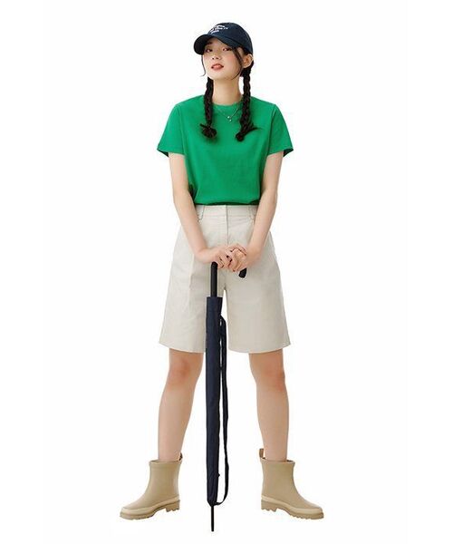 MUSINSA STANDARD WOMAN（ムシンサスタンダードウーマン）の「ウィメンズベーシッククルーネックTシャツ[グラスグリーン]（Tシャツ/カットソー・レディース・その他・SMALL/X-SMALL）」の6枚目の写真