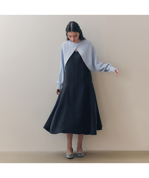 ZEROSTREET（ゼロストリート）の「[2カラー] フラッフィーフレアワンピース（ワンピース・レディース・ネイビー/ブラック・SMALL/MEDIUM）」の2枚目の写真