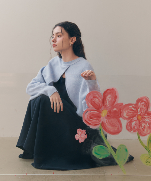 ZEROSTREET（ゼロストリート）の「[2カラー] フラッフィーフレアワンピース（ワンピース・レディース・ネイビー/ブラック・SMALL/MEDIUM）」の5枚目の写真