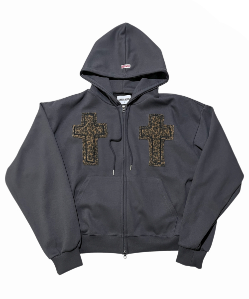 セール】Striking Cross Sweat Hood Zip-Up ((dark gray))（パーカー