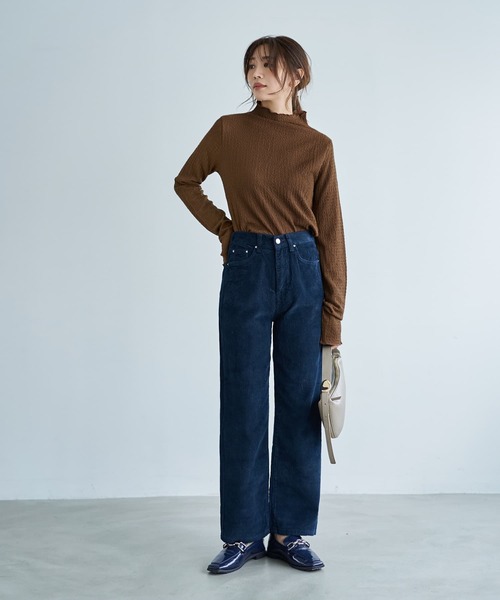 STYLE DELI（スタイルデリ）の「コーデュロイセミワイドストレートパンツ（その他パンツ・レディース・ホワイト系/ブラウン/ネイビー・SMALL/MEDIUM/LARGE）」の13枚目の写真