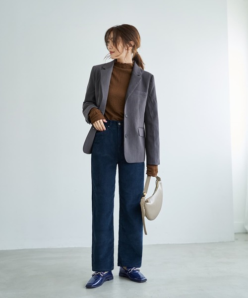 STYLE DELI（スタイルデリ）の「コーデュロイセミワイドストレートパンツ（その他パンツ・レディース・ホワイト系/ブラウン/ネイビー・SMALL/MEDIUM/LARGE）」の18枚目の写真
