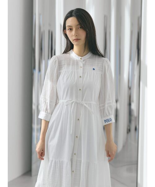 POLO BCS(ポロ ビーシーエス)の「【POLO BCSコラボ】ピンタックシャツワンピース(ワンピース・レディース・ライトブルー/ブラック/オフホワイト・MEDIUM)」の14枚目の写真