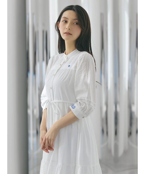 POLO BCS(ポロ ビーシーエス)の「【POLO BCSコラボ】ピンタックシャツワンピース(ワンピース・レディース・ライトブルー/ブラック/オフホワイト・MEDIUM)」の1枚目の写真