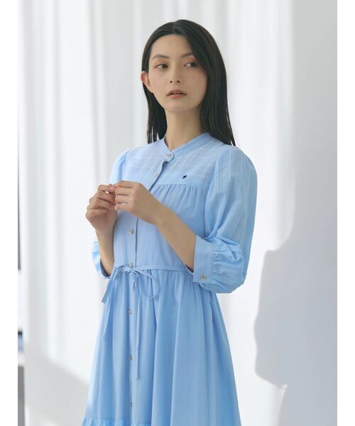 POLO BCS(ポロ ビーシーエス)の「【POLO BCSコラボ】ピンタックシャツワンピース(ワンピース・レディース・ライトブルー/ブラック/オフホワイト・MEDIUM)」の3枚目の写真