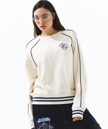 ROUND LOGO RAGLAN SWEATSHIRT CREAM