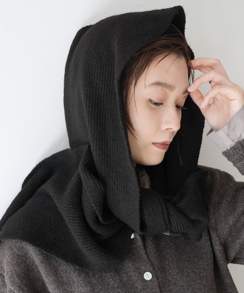 セール】もちもちニットフード付きマフラー（マフラー）｜Yeoun