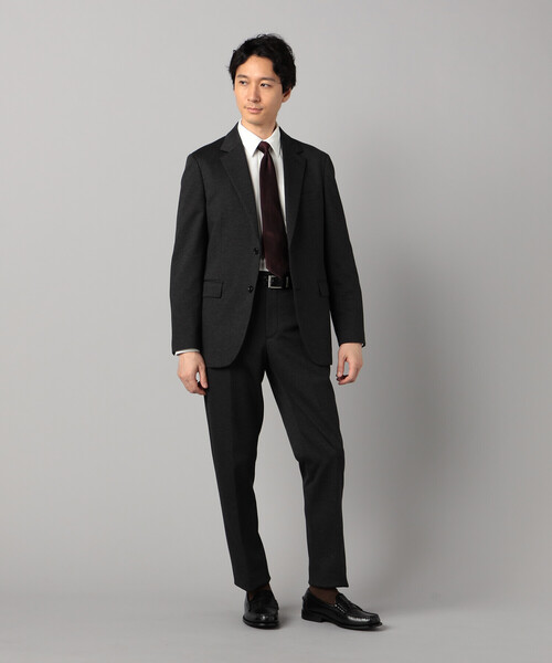 COMME CA MEN（コムサメン）の「【セットアップ対応】ハイゲージ千鳥 テーパードパンツ（スラックス・メンズ・チャコールグレー/ネイビー・L/M/S）」の3枚目の写真