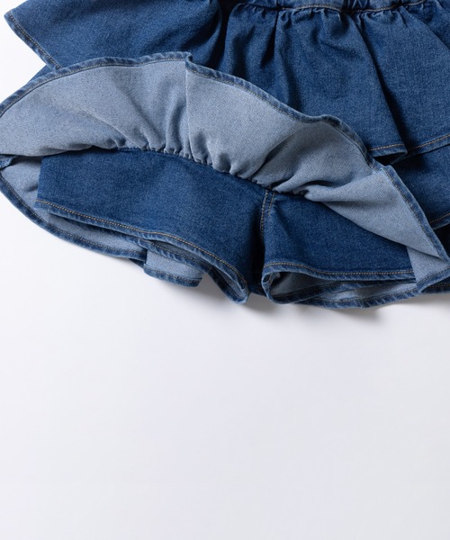 ever closet（エバークローゼット）の「揺れる3段フリル デニムキュロット（デニムパンツ・キッズ・ブルー/ブラック/サックスブルー・100cm/90cm/150cm/140cm/130cm/120cm/110cm）」の20枚目の写真