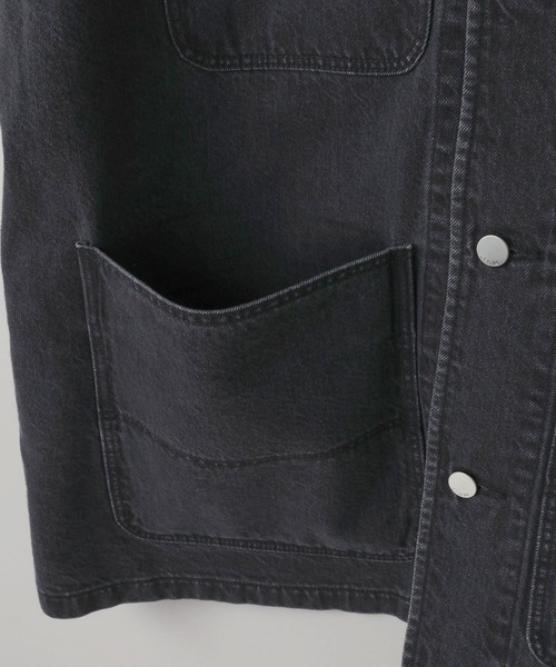 LOWRYS FARM(ローリーズファーム)の「【LFM(U)】デニムカバーオール 606933(デニムジャケット・メンズ・ホワイト/ブラック・MEDIUM/LARGE)」の8枚目の写真