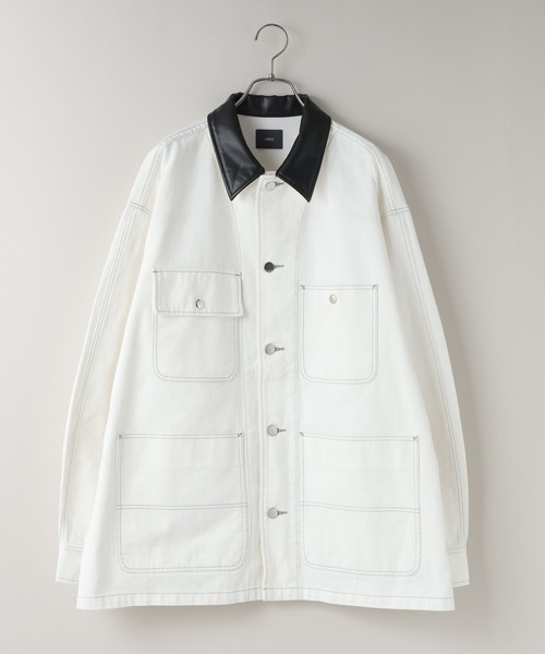 LOWRYS FARM(ローリーズファーム)の「【LFM(U)】デニムカバーオール 606933(デニムジャケット・メンズ・ホワイト/ブラック・MEDIUM/LARGE)」の12枚目の写真