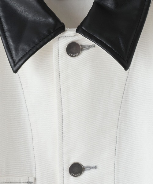 LOWRYS FARM(ローリーズファーム)の「【LFM(U)】デニムカバーオール 606933(デニムジャケット・メンズ・ホワイト/ブラック・MEDIUM/LARGE)」の13枚目の写真