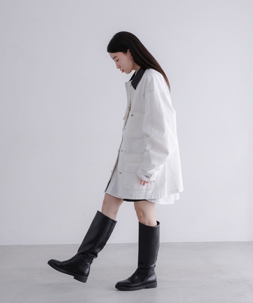 LOWRYS FARM（ローリーズファーム）の「【LFM(U)】デニムカバーオール　 606933（デニムジャケット・メンズ・ホワイト/ブラック・MEDIUM/LARGE）」の16枚目の写真