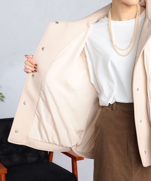 GALLORIA（ギャローリア）の「レイヤード風中綿キルトジャケット（その他アウター・レディース・ネイビー/オートミール・L/LL/M/S）」の6枚目の写真