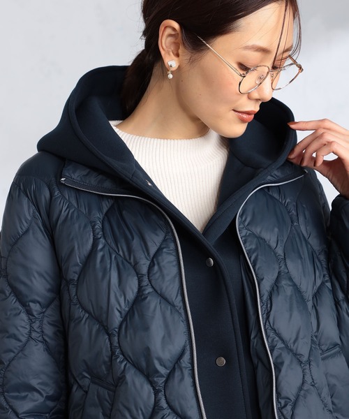 GALLORIA（ギャローリア）の「レイヤード風中綿キルトジャケット（その他アウター・レディース・ネイビー/オートミール・L/LL/M/S）」の10枚目の写真