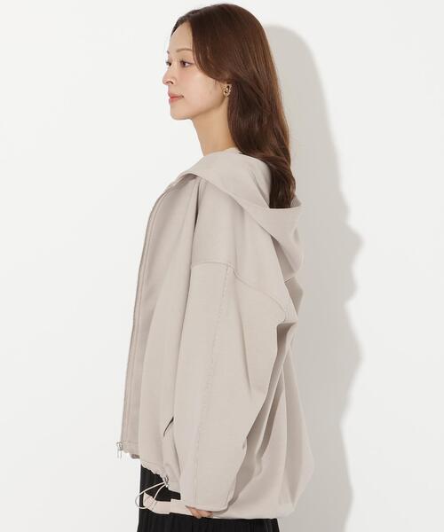 AND COUTURE（アンドクチュール）の「ダンボールポンチフードジップパーカー（パーカー・レディース・ブラック/ダークブラウン/ベージュ・FREE）」の22枚目の写真