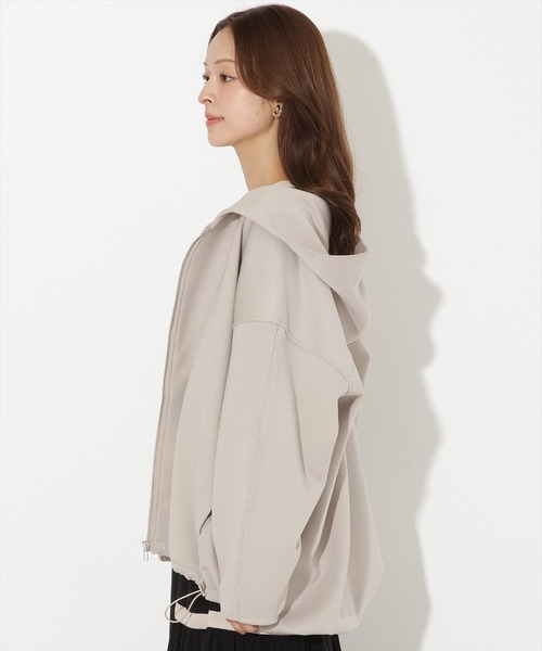 AND COUTURE（アンドクチュール）の「ダンボールポンチフードジップパーカー（パーカー・レディース・ブラック/ダークブラウン/ベージュ・FREE）」の16枚目の写真
