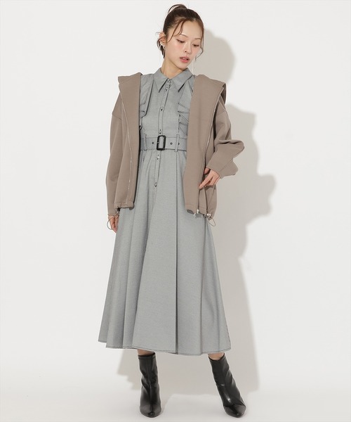 AND COUTURE（アンドクチュール）の「ダンボールポンチフードジップパーカー（パーカー・レディース・ブラック/ダークブラウン/ベージュ・FREE）」の15枚目の写真
