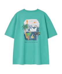 Wacky WiLLy（ワッキーウィリー）の「Kiki Ocean Graphic Short Sleeve T-Shirt Green（Tシャツ/カットソー・メンズ）」