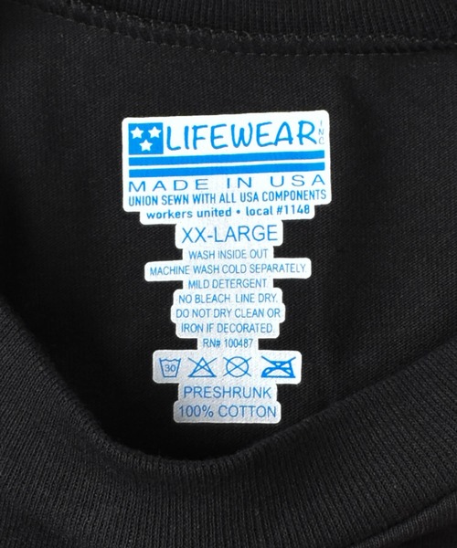 Lifewear(ライフウェア)の「【PH3】【Lifewear/ライフウェア】7oz heavy weight Short Sleeve T-shirts 7407(Tシャツ/カットソー・メンズ・ブラック・XX-LARGE)」の4枚目の写真