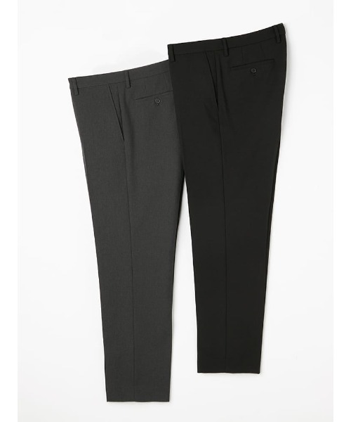 Perfect Suit FActory(パーフェクトスーツファクトリー)の「【2点パック/Smart Pick!】ベーシックスラックス 裾上げ不要 Aセット(ブラック&Cグレー)/Bセット(ネイビー&Mグレー)(スラックス・メンズ・ブラック/ネイビー・S/M/L/LL)」の2枚目の写真