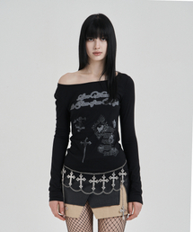 ILLIO（イリオ）の「Black Vintage heart longsleeve（Tシャツ/カットソー）」