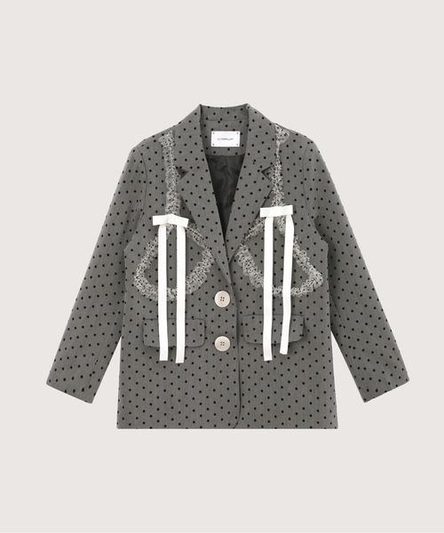 Dots Lace Ribbon Jacket