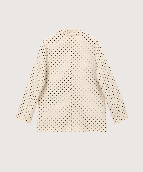LA POMME petit(ラポミ・プチ)の「Dots Lace Ribbon Jacket(テーラードジャケット・レディース・グレー/アイボリー・SMALL/MEDIUM/LARGE)」の4枚目の写真