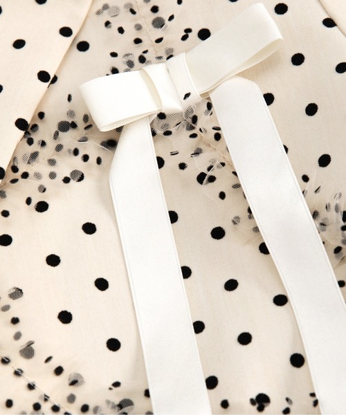 LA POMME petit(ラポミ・プチ)の「Dots Lace Ribbon Jacket(テーラードジャケット・レディース・グレー/アイボリー・SMALL/MEDIUM/LARGE)」の10枚目の写真
