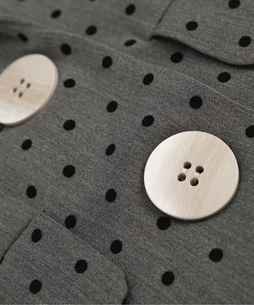 LA POMME petit(ラポミ・プチ)の「Dots Lace Ribbon Jacket(テーラードジャケット・レディース・グレー/アイボリー・SMALL/MEDIUM/LARGE)」の7枚目の写真