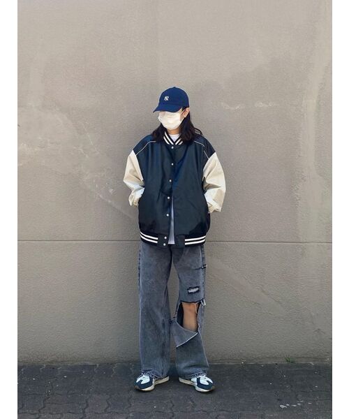 VETEZE(ベテゼ)の「ヴィンテージムードベースボールジャケット(ネイビー)(スタジャン・レディース・その他・LARGE/MEDIUM)」の6枚目の写真