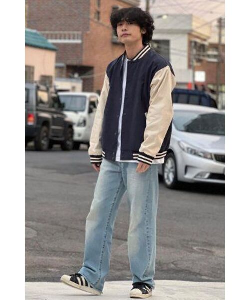 VETEZE(ベテゼ)の「ヴィンテージムードベースボールジャケット(ネイビー)(スタジャン・レディース・その他・LARGE/MEDIUM)」の2枚目の写真