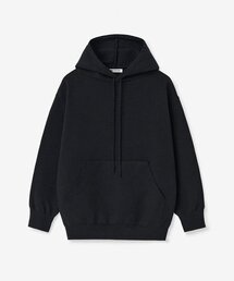 CREW NECK KNIT HOODIE_BLACK