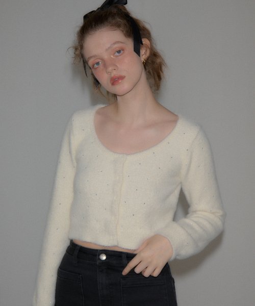 SALON DE YOHN（サロンドヨーン）の「Twinkle Knit Cardigan_ Ivory（カーディガン/ボレロ・レディース・その他・FREE）」の2枚目の写真