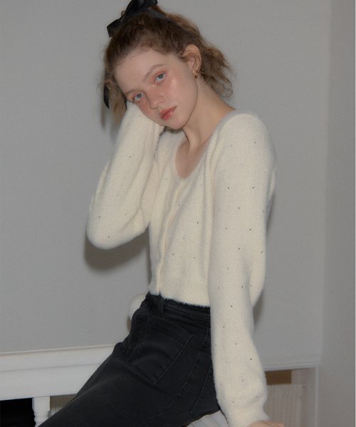 SALON DE YOHN（サロンドヨーン）の「Twinkle Knit Cardigan_ Ivory（カーディガン/ボレロ・レディース・その他・FREE）」の3枚目の写真