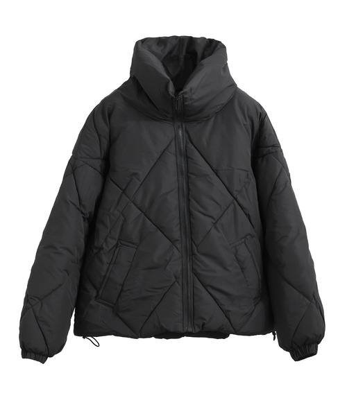 Fashion Letter（ファッションレター）の「ダイヤキルト ビッグカラー 中綿ブルゾン（ダウンジャケット/コート・レディース・ブラック/カーキ/オフホワイト・L/M）」の20枚目の写真