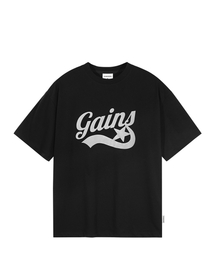 [クールコットン] オリジナルスターロゴTシャツ_ブラック/シルバー