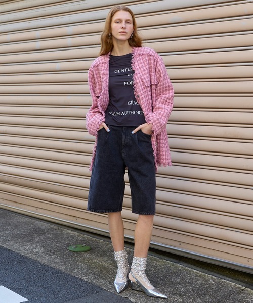 Fringe Tweed Long Jacket/フリンジツイードジャケット（テーラード