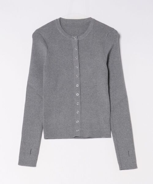 Chiina（チーナ）の「Chiina/【豊富なカラーバリーション】スリムフィット　リブトップス　カーディガン（カーディガン/ボレロ・レディース・ブラック/ホワイト/レッド/グレー・SMALL/MEDIUM）」の5枚目の写真