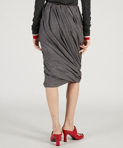 PRANK PROJECT（プランクプロジェクト）の「【2026Spring Pre-Order】ツイストミディスカート / Twist Midi Skirt（スカート・レディース・グレー/アイボリー・36/38）」の11枚目の写真