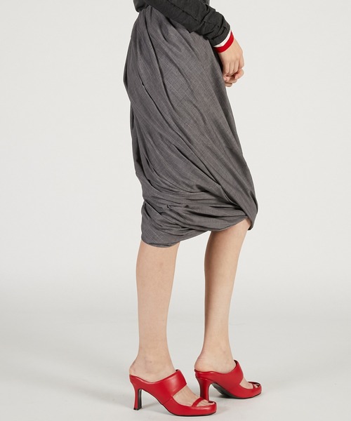PRANK PROJECT（プランクプロジェクト）の「【2026Spring Pre-Order】ツイストミディスカート / Twist Midi Skirt（スカート・レディース・グレー/アイボリー・36/38）」の12枚目の写真