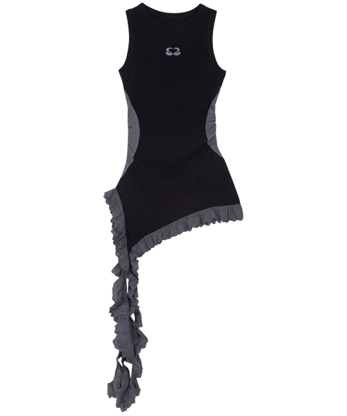MISSLULZ(ミスルールズ)の「Lace Tail Sleeveless Black Charcoal(Tシャツ/カットソー・レディース・その他・FREE)」の2枚目の写真
