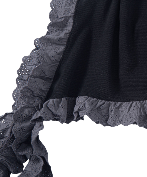 MISSLULZ(ミスルールズ)の「Lace Tail Sleeveless Black Charcoal(Tシャツ/カットソー・レディース・その他・FREE)」の6枚目の写真