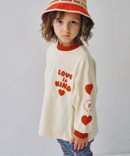 p.premier（ピードットプルミエ）の「ハートデザイン長袖Tシャツ_ジュニア対応（Tシャツ/カットソー・キッズ・ピンク/レッド/その他11/オフホワイト・80/90/100/110/120/130/140）」の4枚目の写真