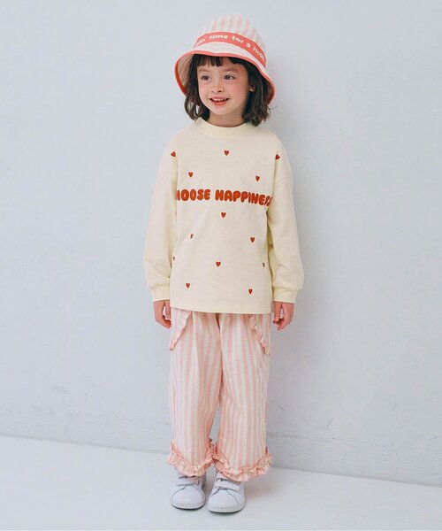 p.premier（ピードットプルミエ）の「ハートデザイン長袖Tシャツ_ジュニア対応（Tシャツ/カットソー・キッズ・ピンク/レッド/その他11/オフホワイト・80/90/100/110/120/130/140）」の5枚目の写真