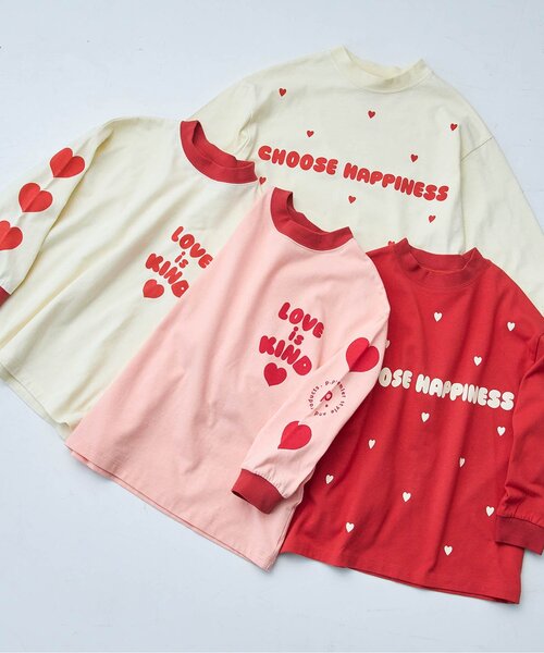 p.premier（ピードットプルミエ）の「ハートデザイン長袖Tシャツ_ジュニア対応（Tシャツ/カットソー・キッズ・ピンク/レッド/その他11/オフホワイト・80/90/100/110/120/130/140）」の14枚目の写真