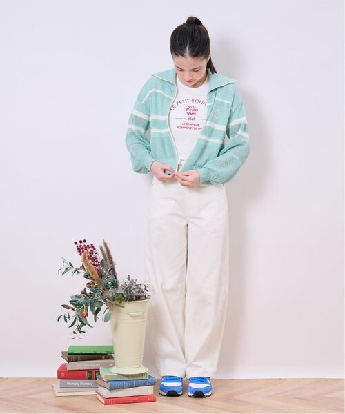 pom ponette junior(ポンポネットジュニア)の「メッシュニットZIPカーディガン(カーディガン/ボレロ・キッズ・オフホワイト/エメラルド・M:150cm/S:140cm/L:160cm)」の11枚目の写真